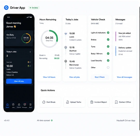 AI Driver App interface concept