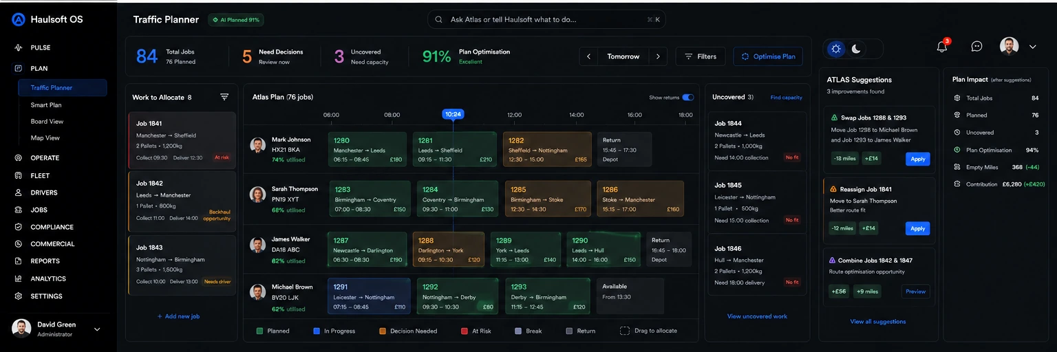 Haulsoft traffic planner